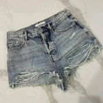 PacSun Vintage High Rise Denim Jean Distressed Shorts Women's Size 28 Button Fly Photo 0