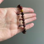 Stone Beaded Stretch Bracelet Purple Brown Power Beads Chunky Early 2000s Photo 3