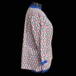 Talbots Multicolored Peacock Print Tunic Top Blouse Size Large Petite V-Neck Photo 9