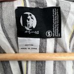 Andy Warhol Striped Cotton Kimono Robe Belted Black White Yellow Pockets Small Gray Photo 4