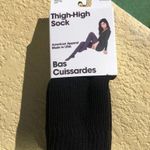 American Apparel Vintage Sold Out Thick Thigh High Socks Y2K Black US Made Rare Photo 0