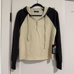 Michael Lauren $136 New Half Zip Pullover Hoodie - Charcoal Ivory - Small Photo 0