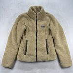 Patagonia Fleece Jacket Full Zip Pockets Warm Cozy Outdoor Beige Women's S READ Photo 0