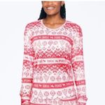 PINK - Victoria's Secret PINK Victoria’s Secret Red and White Christmas Print Sweatshirt Photo 1