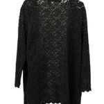 Amanda Smith Black Lace Open Front Cardigan Coverup 3 Quarter Sleeve Womens 16W Photo 5