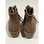 Lucky Brand Womans  Drill Brown Leather Lace Up Stacked Heel Bootie 7.5 M Photo 4