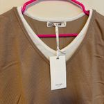 Grace Karin  Layered V Neck Sleeveless Sweater Top Shirt Tan Light Brown Size M Photo 2