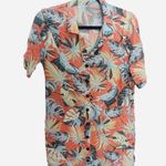 Salty Crew  Shirt Adult Large Button Up Short Sleeve Blouse Casual Fish Floral Photo 0