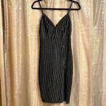 Windsor  black velvet and gold glitter pinstripe pencil dress, size S Photo 1