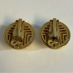 Lanvin Paris Vintage Button Gold and Cream Clip Earrings Photo 5