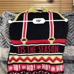 No Boundaries  Juniors Christmas Sweater Dress Ugly Holiday Tinsel Hem Size M 7-9 Photo 6