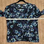 Ann Taylor  Black Floral Feminine Tie Waist Longsleeve Lightweight Shirt Medium Photo 2