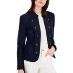 Tommy Hilfiger  Navy Military Band Jacket Gold Buttons Cropped Size Medium Photo 13