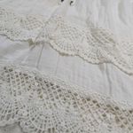 Lovestitch Crochet Lace Tiered Blouse – Women's S White Tie Neck 3/4 Sleeve Photo 1