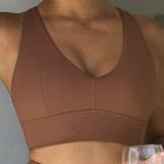 BERLOOK Brown V Neck Sports Bra Photo 0