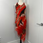 Robert Rodriguez Size 4 Orange, Black Silk Asymmetrical Hem Tiered Tank Dress Photo 8