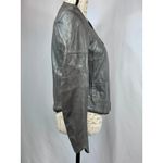 Zadig & Voltaire Vencia Cropped Collarless Lamb Leather Jacket Gray S Photo 7