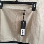 White Fox Boutique  Run To You Mini Skirt Size M Ivory Cream with Black Trim Photo 3