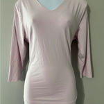 Lulu B Womens Pink V Neck 3/4 Sleeve Stretch Top Shirt M Size M Photo 0