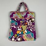 Vera Bradley Crossbody Bag Purple Plum Crazy Floral Convertible Colorful Tote Photo 3