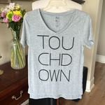 State of Mine Comfy Touchdown Gray V-Neck Graphic Tee Photo 2