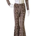 Brown Leopard Print Wide Leg Pants Set Photo 0