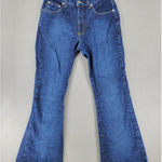 EXPRESS Vintage Jeans Size 9/10 S Dark Wash Extreme Flare High Rise 90s Y2K Boho Photo 0