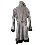 C2 Studio Velvet Trim Trench Coat Size Medium,‎ Gray Photo 3