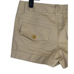 BCBGMAXAZRIA  Low Rise Cargo Cuffed Shorts Faux Pockets Flat Front 2 Tan Khaki Photo 4