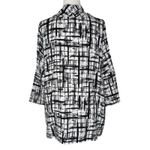 Ali Miles Tunic‎ Top L Artsy Oversized Lagenlook Cowl Neck Black White Blouse Size L Photo 5
