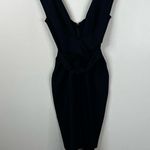 Nookie NEW Royal Midi Dress in Black XS Bodycon Plunging Neckline Sleeveless Photo 3