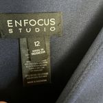 Enfocus Studio EUC  Navy Mini Dress with Attached Sheer Cape sz 12 Photo 4