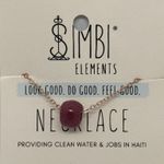 SIMBI Elements Rose Gold Tone Chain Necklace Clay Bead Handmade Haiti 14k plated Red Photo 0