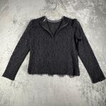 EXPRESS Blouse Lace Top Mock Neck Feminine Gothic Whimsygoth Party Black Size M Photo 3