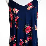PaperMoon  Women Top Size 3X Blue Multi Floral Spaghetti Straps Blouse‎ Photo 0