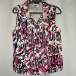 Christopher & Banks  Medium Full Zip Vest Pink Lavender White Black‎ Photo 0