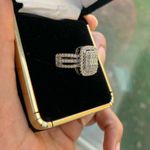 White Gold Polished Princess Cut Ring Photo 7