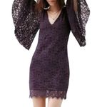 Kimchi Blue  Black Lace Flutter Sleeve Mini Dress Romantic Small Whimsygoth Photo 0