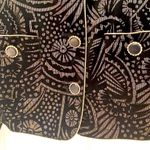 Karl Lagerfeld printed black and gold velvet jacket and skirt suit. Size 6. EUC. Photo 8