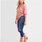 BKE  Pink Long Sleeve Lace-Up Tee Photo 4