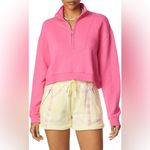 Bandier  x Sincerely Jules Holly Half Zip Sweatshirt pullover neon barbie crop Photo 7
