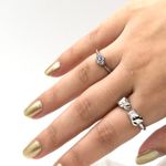 Sterling Silver Pink Clover Ring Size 6 Photo 4