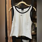Nike  workout tank top fitted embroidered logo sweat wicking sporty contrast Photo 3