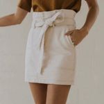 Free People Off White Denim High Waist Paperbag Skirt Photo 1