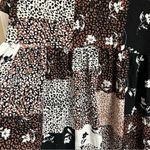Hiatus Women’s Size S Patchwork Leopard Floral Print Short Sleeve Mini Dress Photo 2