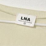 LNA  Size XS OVERSIZED Cream Ribbed Deep V Neck Long Sleeve Top Photo 2
