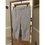 Ann Taylor White Navy Polka Dot Capri Pants Size 4 Stretch Photo 1