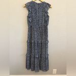J.Crew  Tiered Ruffle‎ Maxi Dress Floral Navy & White Size 2 EUC Photo 6
