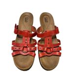 Clarks  Collection Sandals Womens 10 M Lexi Jasmine Slides Leather Red Photo 0