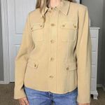 Jones New York Tan and cream thick gorgeous blazer with the cutest button and pockets Photo 3